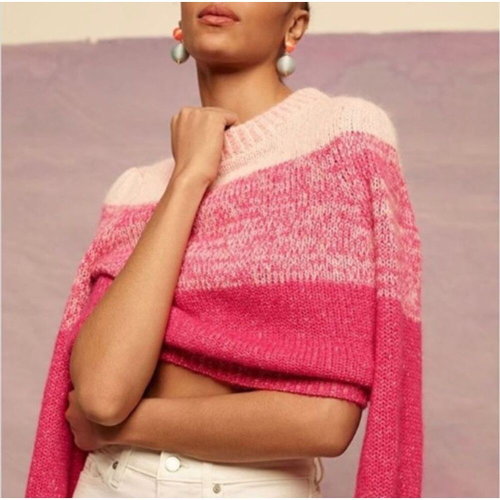 Banana Republican Gradient pink alpaca wool sweater large